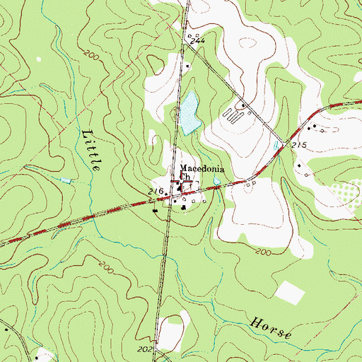 Topographic Map of Macedonia Church, GA