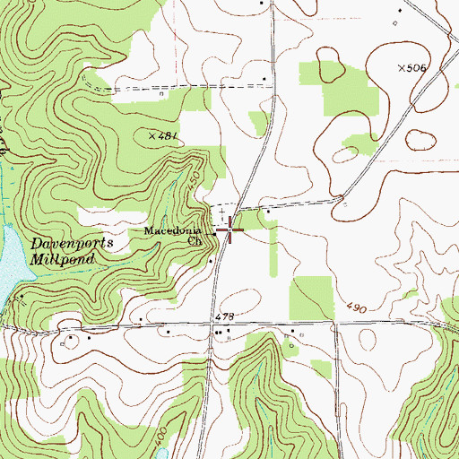 Topographic Map of Macedonia Church, GA