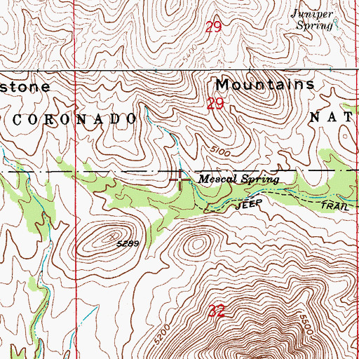 Topographic Map of Mescal Spring, AZ