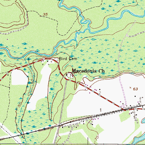 Topographic Map of Macedonia Church, GA