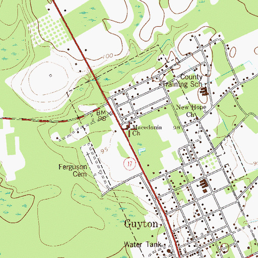 Topographic Map of Macedonia Church, GA