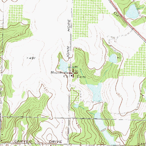 Topographic Map of Macedonia Church, GA