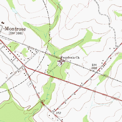 Topographic Map of Macedonia Church, GA