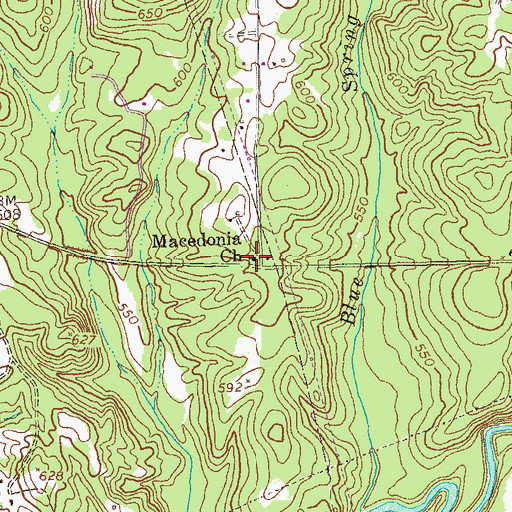 Topographic Map of Macedonia Church, GA