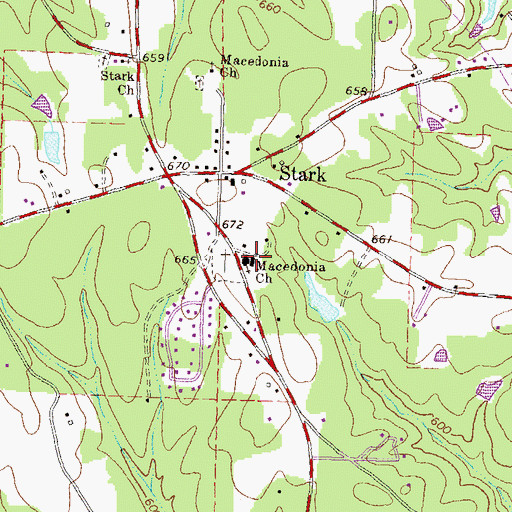 Topographic Map of Macedonia Church, GA