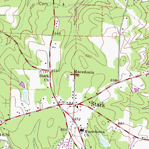 Topographic Map of Macedonia Church, GA