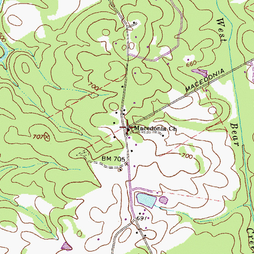 Topographic Map of Macedonia Church, GA
