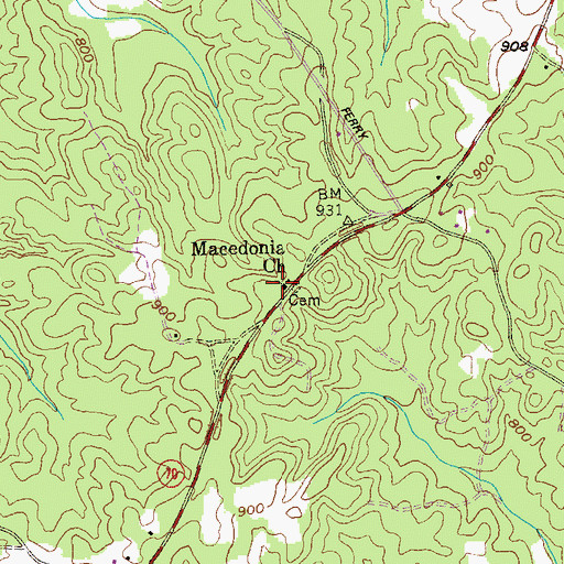 Topographic Map of Macedonia Church, GA