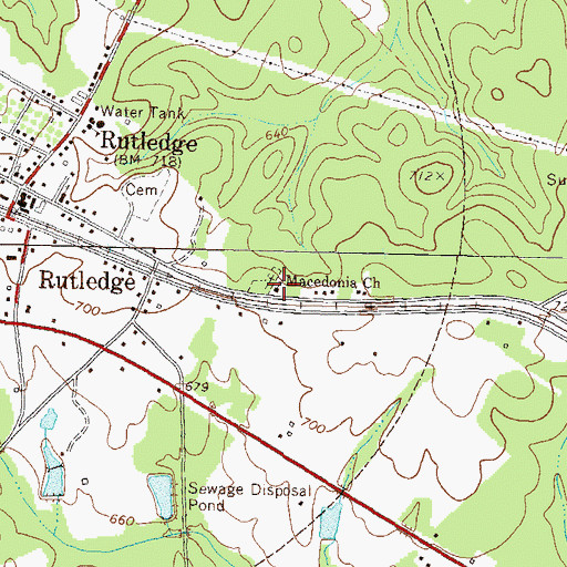 Topographic Map of Macedonia Church, GA