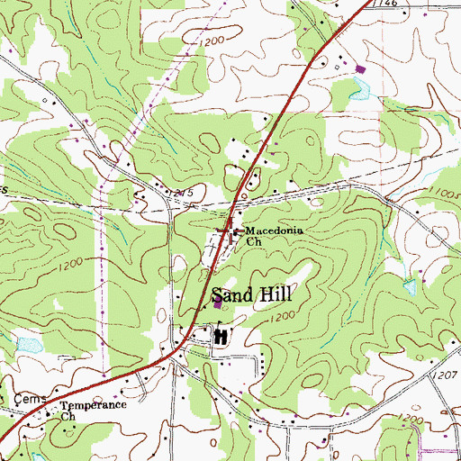 Topographic Map of Macedonia Church, GA