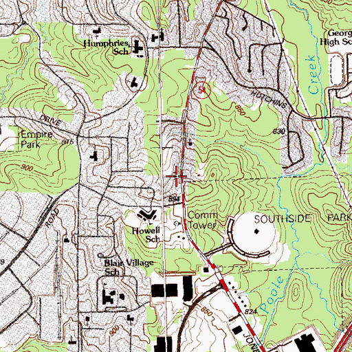 Topographic Map of Macedonia Church, GA
