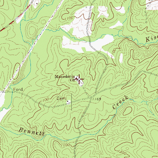 Topographic Map of Macedonia Church, GA
