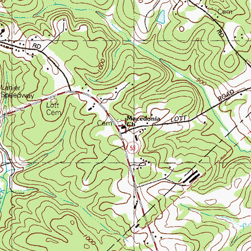 Topographic Map of Macedonia Church, GA