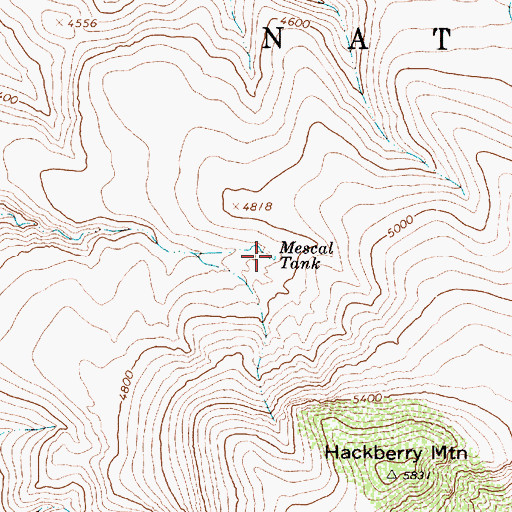 Topographic Map of Mescal Tank, AZ