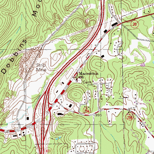 Topographic Map of Macedonia Church, GA