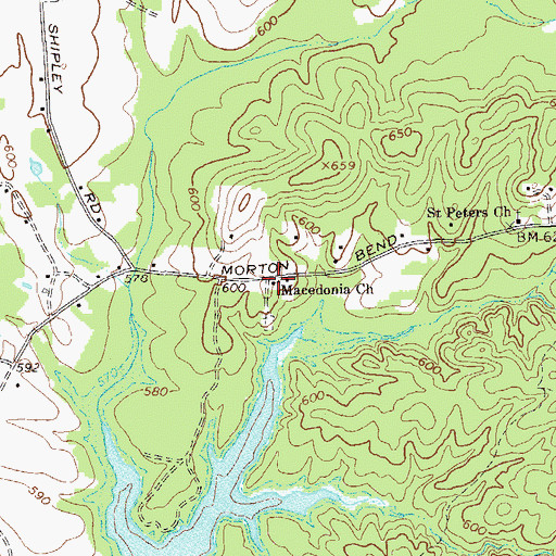 Topographic Map of Macedonia Church, GA