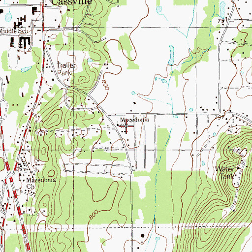 Topographic Map of Macedonia Church, GA