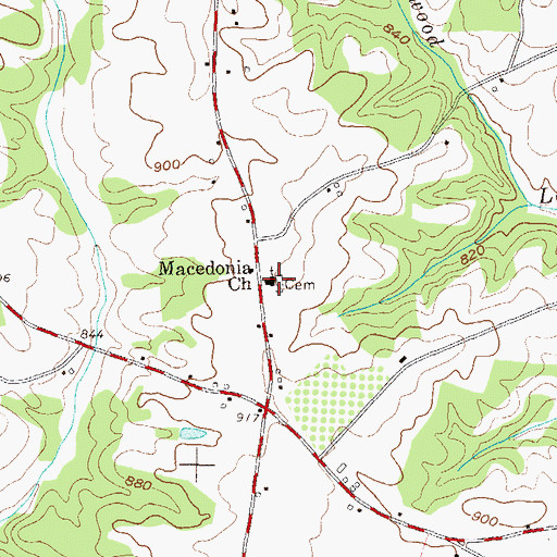 Topographic Map of Macedonia Church, GA