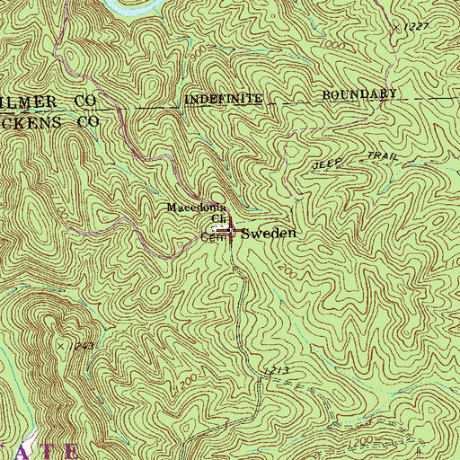 Topographic Map of Macedonia Church, GA