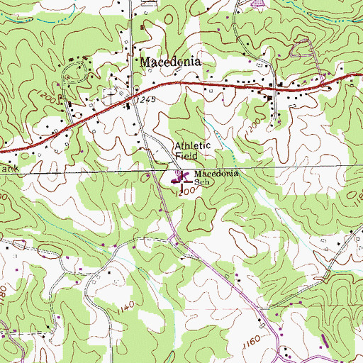 Topographic Map of Macedonia Elementary School, GA