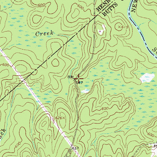 Topographic Map of Mackey Creek, GA
