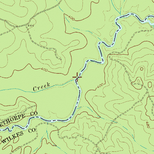Topographic Map of Macks Creek, GA