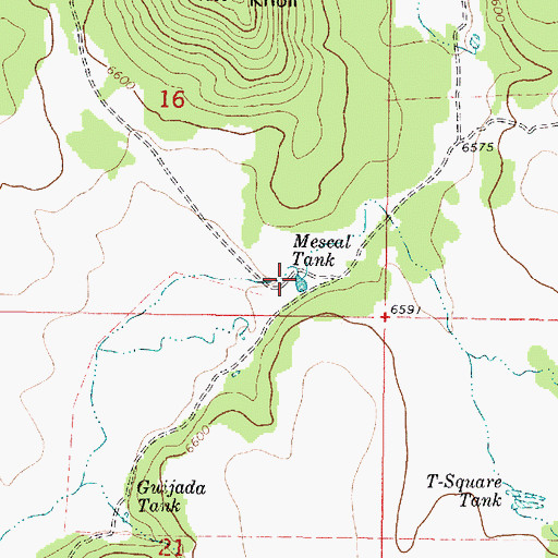 Topographic Map of Mescal Tank, AZ