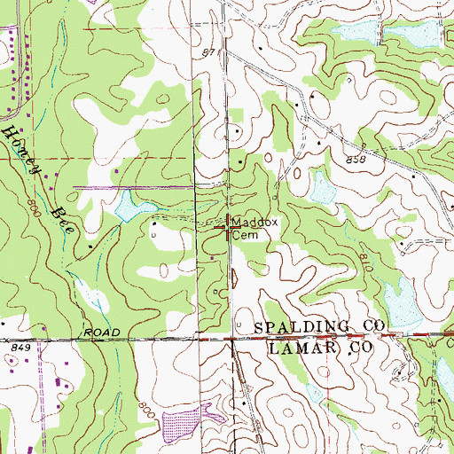 Topographic Map of Maddox Cemetery, GA