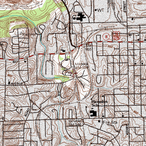 Topographic Map of Maddox Park, GA