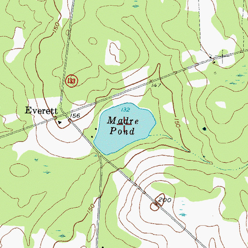 Topographic Map of Madre Pond, GA