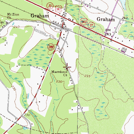 Topographic Map of Maedonia Church, GA
