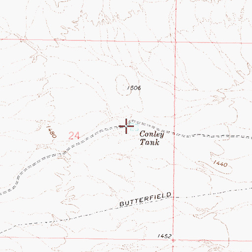 Topographic Map of Conley Tank, AZ