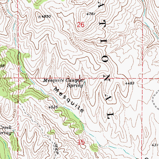 Topographic Map of Mesquite Canyon Spring, AZ