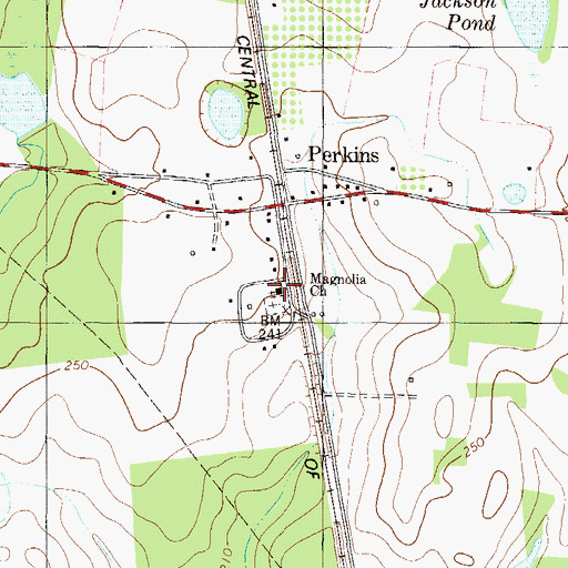 Topographic Map of Magnolia Church, GA