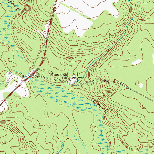 Topographic Map of Magnolia Church, GA
