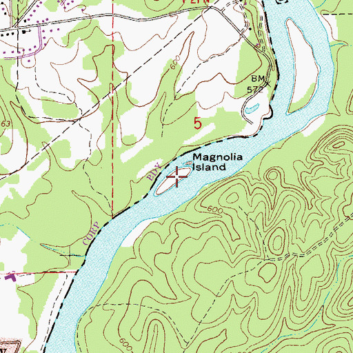 Topographic Map of Magnolia Island, GA