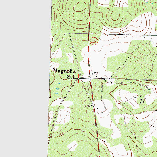 Topographic Map of Magnolia School, GA
