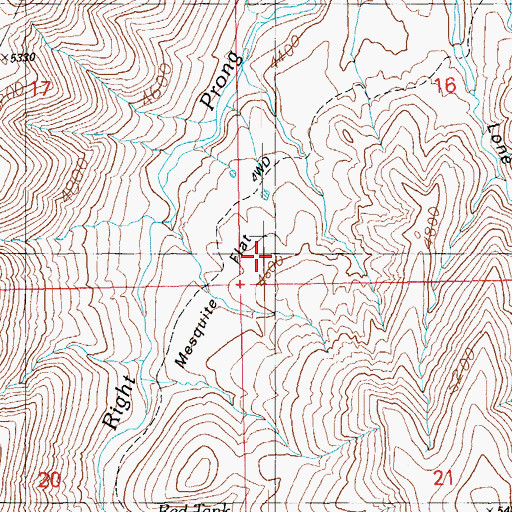 Topographic Map of Mesquite Flat, AZ
