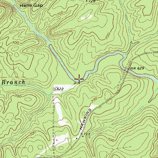 Topographic Map of Mahone Branch, GA