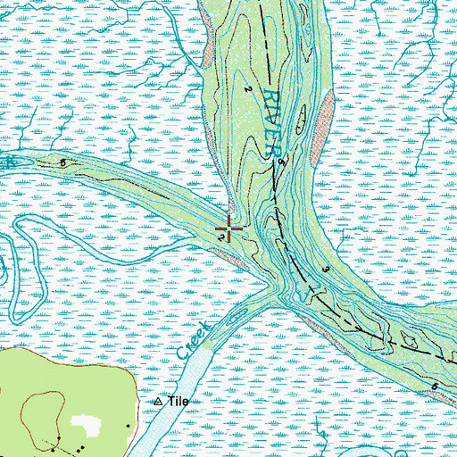 Topographic Map of Maiden Creek, GA