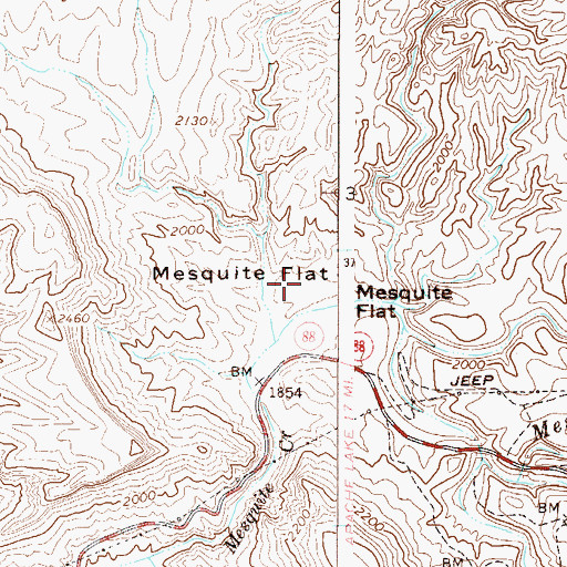 Topographic Map of Mesquite Flat, AZ