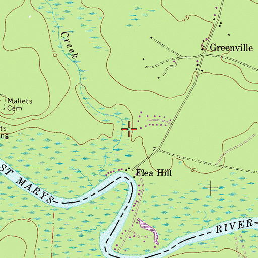 Topographic Map of Mallets Creek, GA