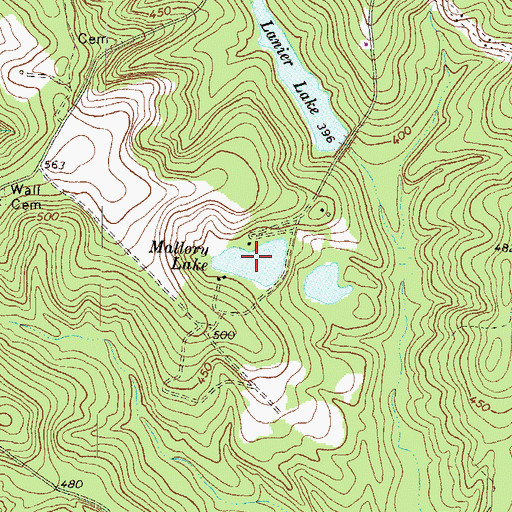 Topographic Map of Mallory Lake, GA
