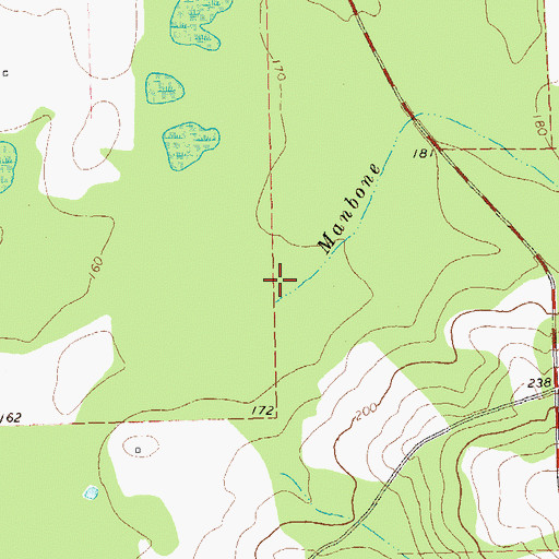 Topographic Map of Manbone Branch, GA