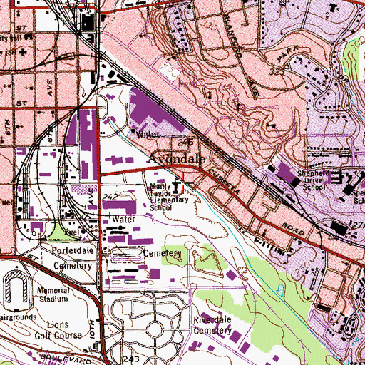Topographic Map of Manly Taylor Elementary School, GA