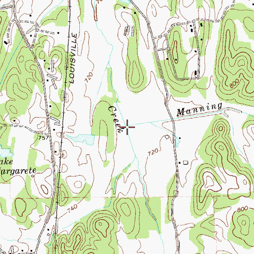 Topographic Map of Manning Creek, GA