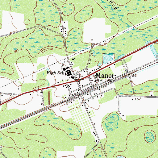 Topographic Map of Manor, GA