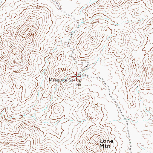 Topographic Map of Mesquite Spring Tank, AZ
