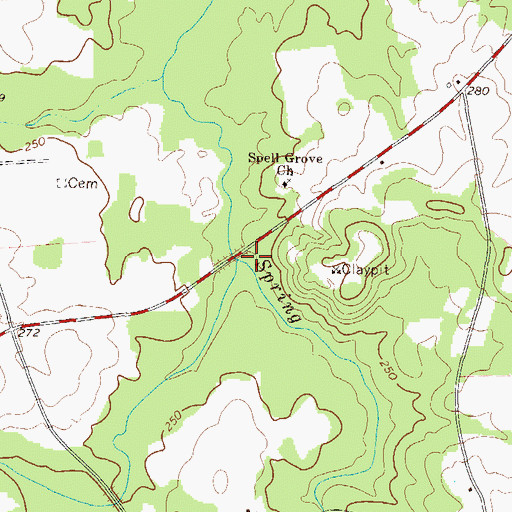 Topographic Map of Maple Branch, GA