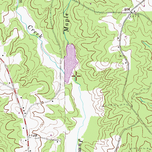 Topographic Map of Maple Branch, GA